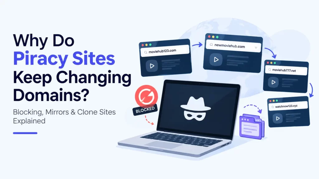 Why piracy sites keep changing domains explained with blocking, mirrors, and clone sites
